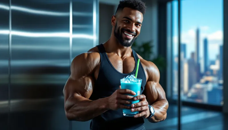 A fit individual enjoying a Herbalife shake after a workout.