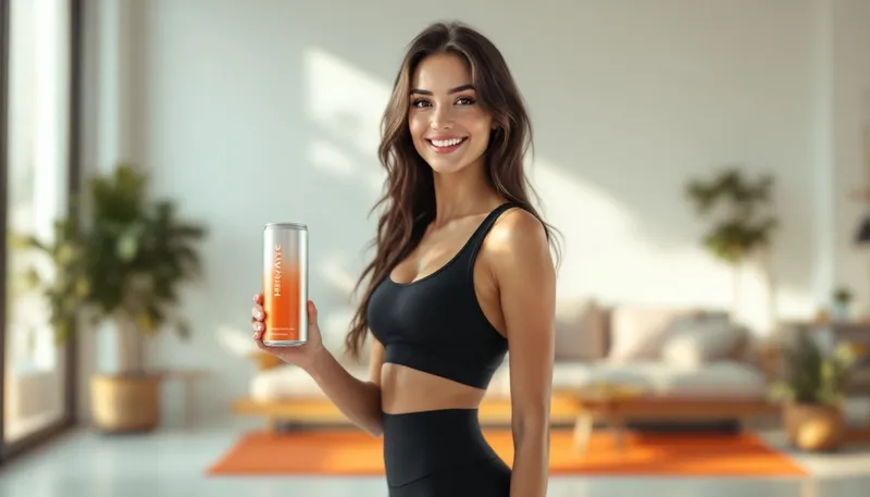 A woman enjoying a Herbalife nutritional drink.